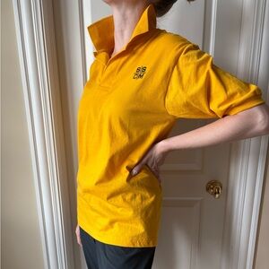 Jerzees Yellow Polo Shirt Size Small Gold Vintage 90s Polo Collared Shirt